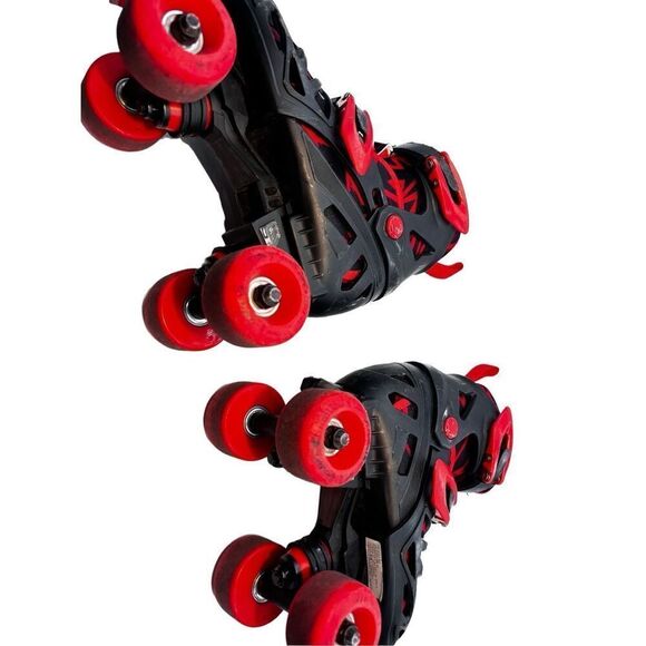 Roller derby Adjustable Red & Black Quad Roller Skates – Youth Size 12-2 - Picture 2 of 9